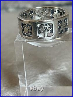 Retired James Avery Sterling Silver Four Seasons Ring Size 8 Wide Band Cutout