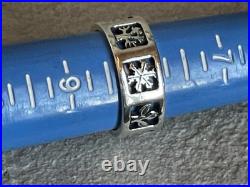Retired James Avery Sterling Silver Four Seasons Ring Size 8 Wide Band Cutout