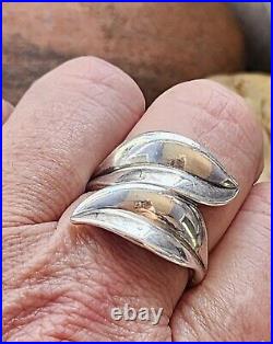 Retired James Avery Sterling Silver Leaf Overlap Ring Size 10