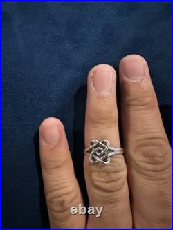 Retired James Avery Sterling Silver Lovers Knot Ring Sz 9