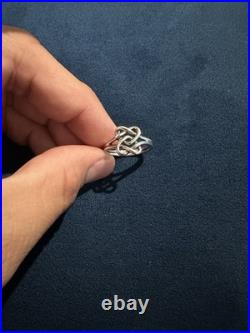 Retired James Avery Sterling Silver Lovers Knot Ring Sz 9