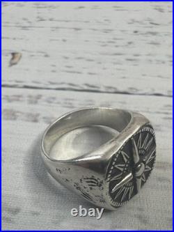 Retired James Avery Sterling Silver Men's Guide My Way Compass Ring Size 11.5 Retired James Avery Sterling Silver Men's Guide My Way Compass Ring Size 11.5