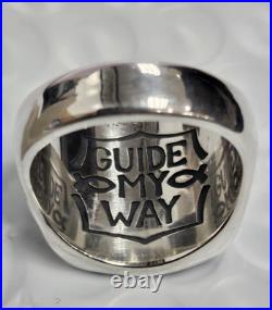 Retired James Avery Sterling Silver Men's Guide My Way Compass Ring Size 9 J189