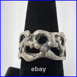 Retired James Avery Sterling Silver Molten Lava Brutalist Ring Sz9 8.1g