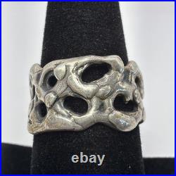 Retired James Avery Sterling Silver Molten Lava Brutalist Ring Sz9 8.1g