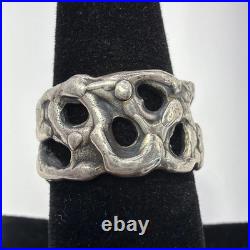 Retired James Avery Sterling Silver Molten Lava Brutalist Ring Sz9 8.1g