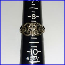 Retired James Avery Sterling Silver Raised Flueree Cross Ring Size 8.75