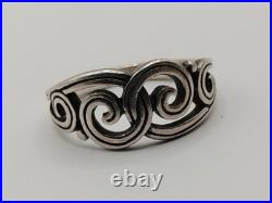 Retired James Avery Sterling Silver Scroll Swirl Filigree Ring Size 6.75/7