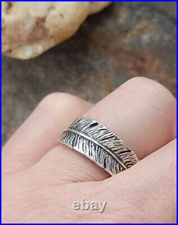 Retired James Avery Sterling Silver Size 8 Feather Ring