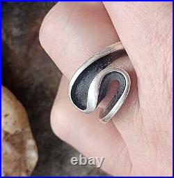 Retired James Avery Sterling Silver Size 8 Thick Ribbon Swirl Ring Neat Piece