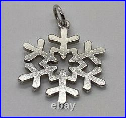 Retired James Avery Sterling Silver Snowflake Pendant/Charm Uncut Jump Ring EUC
