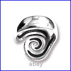 Retired James Avery Sterling Silver Swirl Scroll Circle Ring Size 6.5