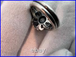 Retired James Avery Sterling Silver Turquoise De Flores Flower Ring Size 6.5
