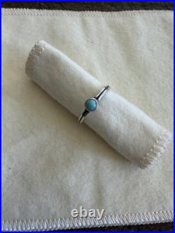 Retired James Avery Sterling Silver Turquoise Stacker Ring Size 5.5