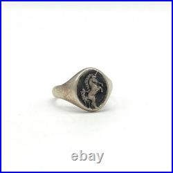 Retired James Avery Sterling Silver Unicorn Signet Ring Vintage Mythical 8.5