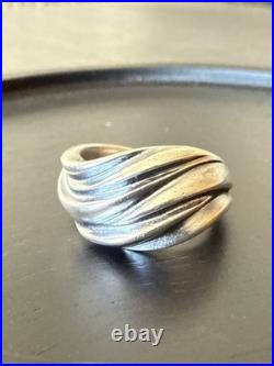 Retired James Avery Sterling Silver Wave Dome Ring Fabulous Patina Sz 5