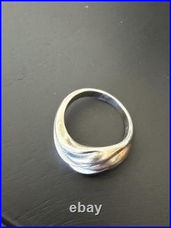 Retired James Avery Sterling Silver Wave Dome Ring Fabulous Patina Sz 5