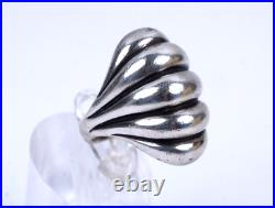 Retired James Avery Sterling Silver Wide Scalloped Dome Ring Size 8