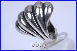 Retired James Avery Sterling Silver Wide Scalloped Dome Ring Size 8