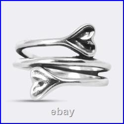 Retired James Avery Sterling Silver hearts embrace Size 9.5