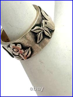 Retired James Avery Sterling Sz 7 La Paloma Dove w Olive Branch Flower Ring withb