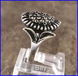 Retired James Avery Sunflower Ring Sz 6.5 Sterling Silver 925 Rare Flower