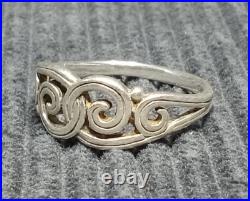 Retired James Avery Swirl Wave Ring Size 11 Sterling Silver