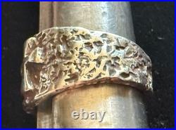 Retired James Avery Textured Hammered Cross Men's ring Sterling Silver Sz 7 3/4