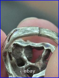 Retired James Avery Three Dogwood Flower Ring in Sterling Silver Size 5