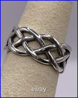 Retired James Avery Trinity Woven Wedding Band Ring Size 7 Sterling Silver