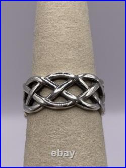 Retired James Avery Trinity Woven Wedding Band Ring Size 7 Sterling Silver