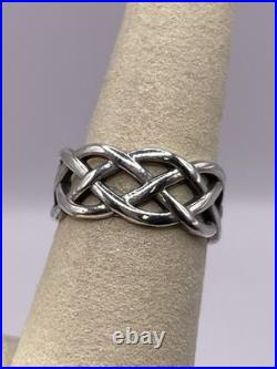 Retired James Avery Trinity Woven Wedding Band Ring Size 7 Sterling Silver