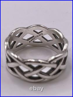 Retired James Avery Trinity Woven Wedding Band Ring Size 7 Sterling Silver