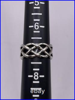 Retired James Avery Trinity Woven Wedding Band Ring Size 7 Sterling Silver