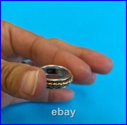 Retired James Avery Twisted Rope Ring Band Gold Silver Size 5 GUC