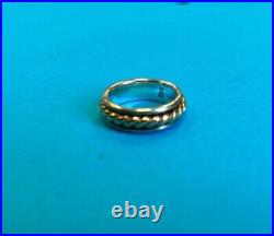 Retired James Avery Twisted Rope Ring Band Gold Silver Size 5 GUC