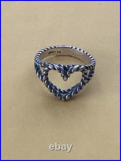 Retired James Avery Twisted Wire Heart Ring Size 6.25 Great Gift