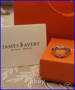 Retired James Avery Twisted Wire Heart Ring Size 6.5 Great Gift