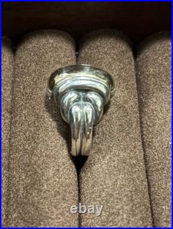 Retired James Avery Two Toned Knotted Dome Ring Silver/14k Sz 7.5