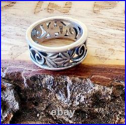 Retired James Avery Vintage Vine and Flowers Eternity Band Ring Size 5.5 fits 5