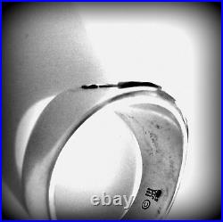 Retired James Avery Vintage Wide Tapering Band Ring with Key Sterling Silver