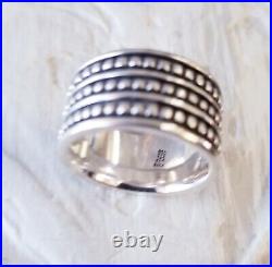 Retired James Avery WIDE Beaded Band Ring Size 6 Fits as Size 5