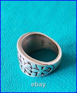 Retired James Avery WIDE Flower Ring Sterling Silver Tapers in the Back SZ 5