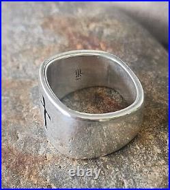 Retired James Avery WIDE Heavy Sterling Silver Cross Ring 13.88gr Sz 9