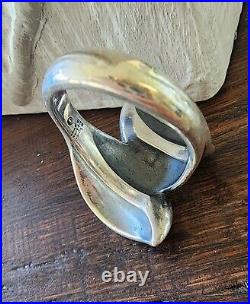 Retired James Avery WIDE Leaf Wrap Ring Size 8.5