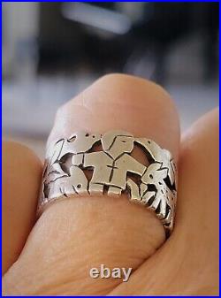 Retired James Avery WIDE Saint Francis and The Animals Ring Size 8 Fits 7.5