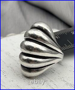 Retired James Avery WIDE Scallop Ring Size 5.5 Neat Vintage Piece
