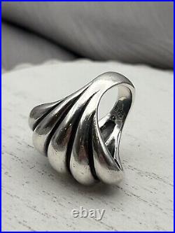 Retired James Avery WIDE Scallop Ring Size 5.5 Neat Vintage Piece