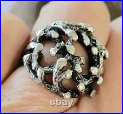 Retired James Avery WIDE Twig Branches Openwork Dome Ring Sz 6 in Orig. JA Box