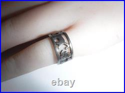 Retired James Avery Walking Cats & Flowers Eternity Ring Sterling 925 Size 5.25 Retired James Avery Walking Cats & Flowers Eternity Ring Sterling 925 Size 5.25